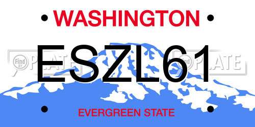 ESZL61 Washington License Plate