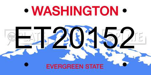 ET20152 Washington License Plate
