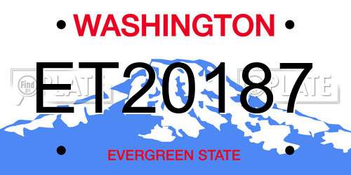 ET20187 Washington License Plate