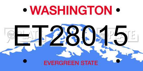 ET28015 Washington License Plate