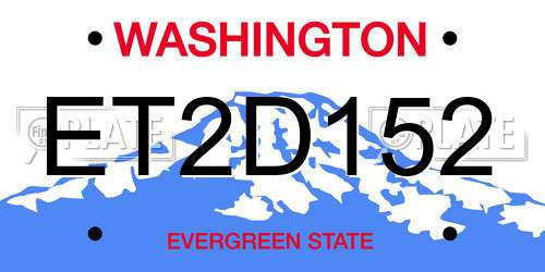 ET2D152 Washington License Plate