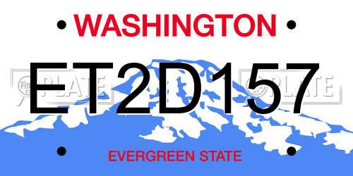ET2D157 Washington License Plate