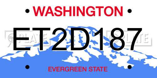 ET2D187 Washington License Plate