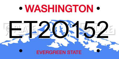 ET2O152 Washington License Plate