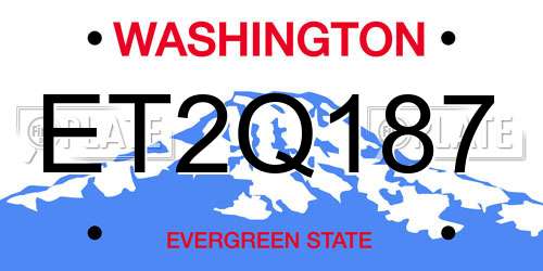 ET2Q187 Washington License Plate