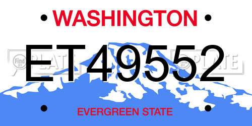 ET49552 Washington License Plate