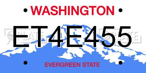 ET4E455 Washington License Plate