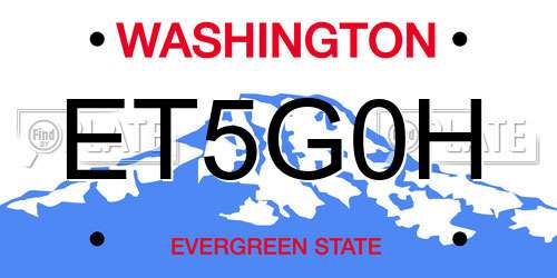 ET5G0H Washington License Plate
