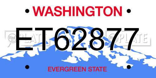 ET62877 Washington License Plate