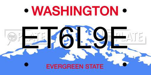 ET6L9E Washington License Plate