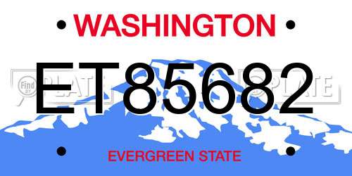 ET85682 Washington License Plate