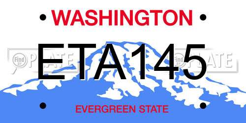 ETA145 Washington License Plate