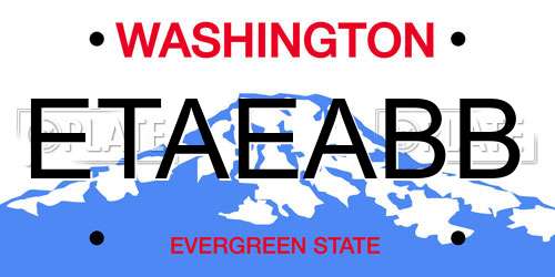 ETAEABB Washington License Plate