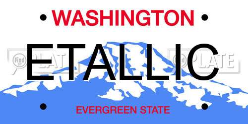 ETALLIC Washington License Plate