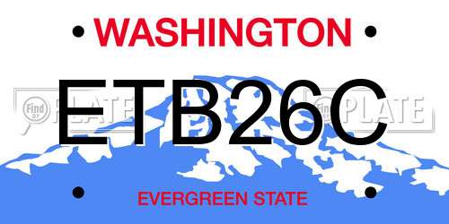 ETB26C Washington License Plate