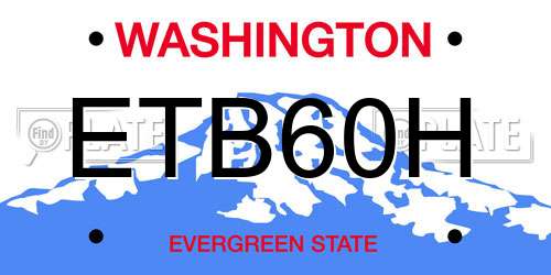 ETB60H Washington License Plate