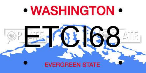 ETCI68 Washington License Plate