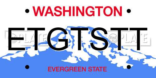 ETGTSTT Washington License Plate