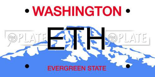 ETH Washington License Plate