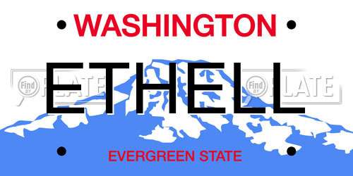 ETHELL Washington License Plate