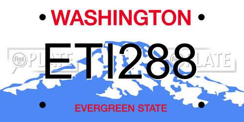 ETI288 Washington License Plate