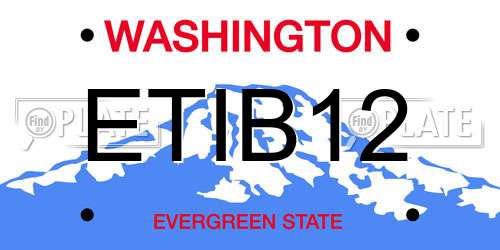 ETIB12 Washington License Plate