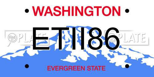 ETII86 Washington License Plate