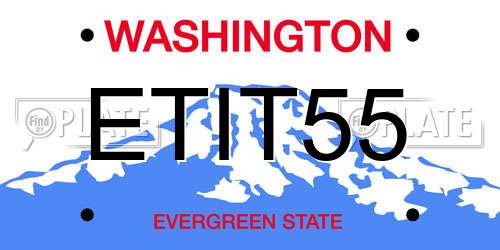 ETIT55 Washington License Plate