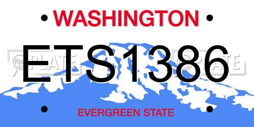 ETS1386 Washington License Plate