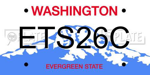 ETS26C Washington License Plate