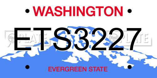 ETS3227 Washington License Plate