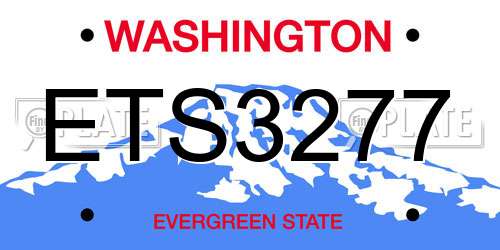 ETS3277 Washington License Plate