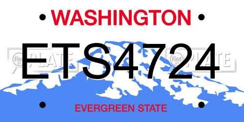 ETS4724 Washington License Plate