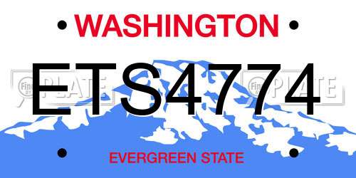 ETS4774 Washington License Plate