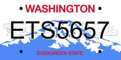 ETS5657 Washington License Plate