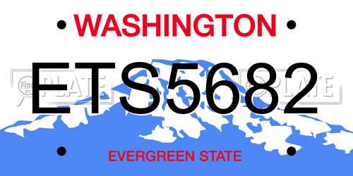 ETS5682 Washington License Plate