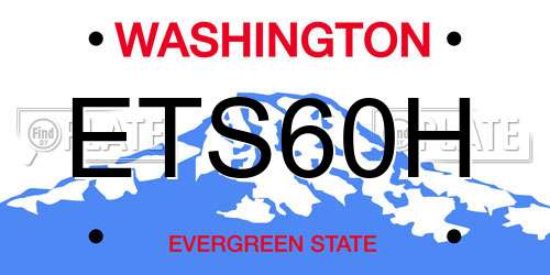 ETS60H Washington License Plate