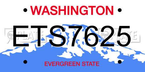 ETS7625 Washington License Plate