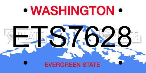 ETS7628 Washington License Plate