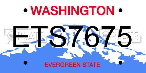 ETS7675 Washington License Plate
