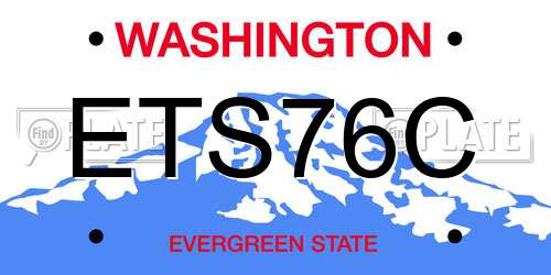 ETS76C Washington License Plate