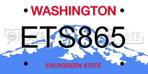 ETS865 Washington License Plate