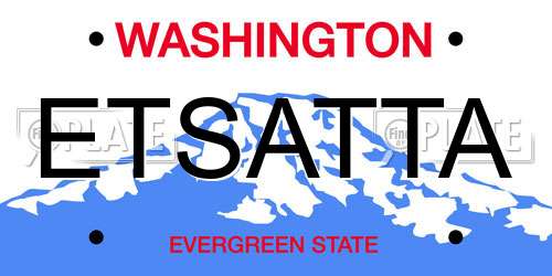 ETSATTA Washington License Plate
