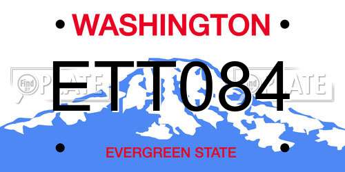 ETT084 Washington License Plate