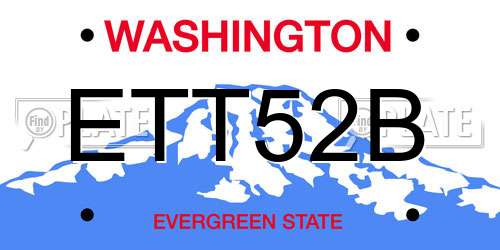 ETT52B Washington License Plate