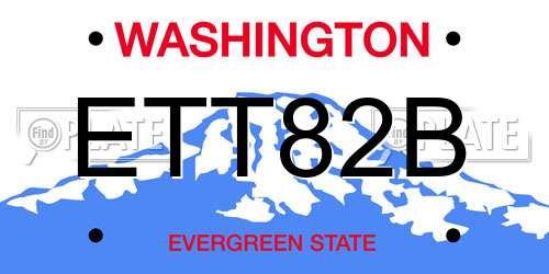 ETT82B Washington License Plate