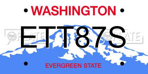 ETT87S Washington License Plate