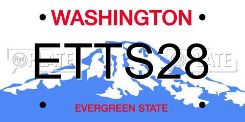 ETTS28 Washington License Plate