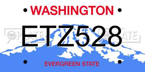 ETZ528 Washington License Plate