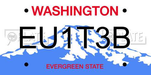 EU1T3B Washington License Plate